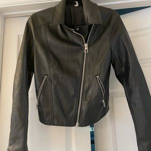 Faux black leather jacket